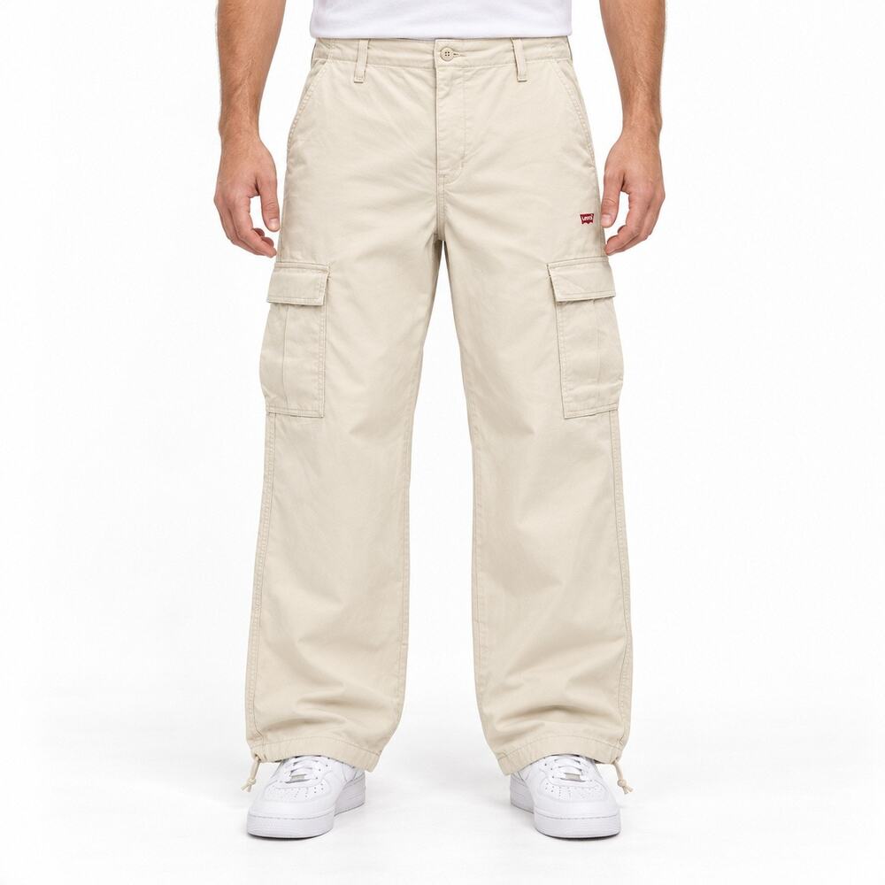 Levi's 94 Baggy Cargo Pants Mens 32x32 Beige Cotton Canvas Relaxed Irregular